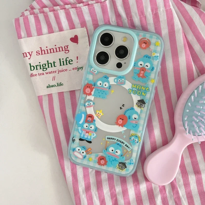 Милый мультяшный Sanrio Hangyodon, магнитный держатель для телефона Magsafe с беспроводной зарядкой для iPhone 17, 16, 15, 14, 13 Pro Max, чехол (art.: 3920cf422dfd3) - 3920cf422dfd3