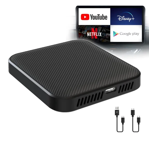 Беспроводной автомобильный адаптер CarPlay Android с Netflix/YouTube/TikTok/Disney/Google Play, Android AI Box Apple CarPlay USB-ключ - изображение