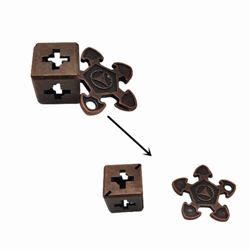 

2022 Classic Puzzle High IQ 4★ Tooth Metal Brain Teaser Magic Baffling Puzzles Game Toys for Children Adults