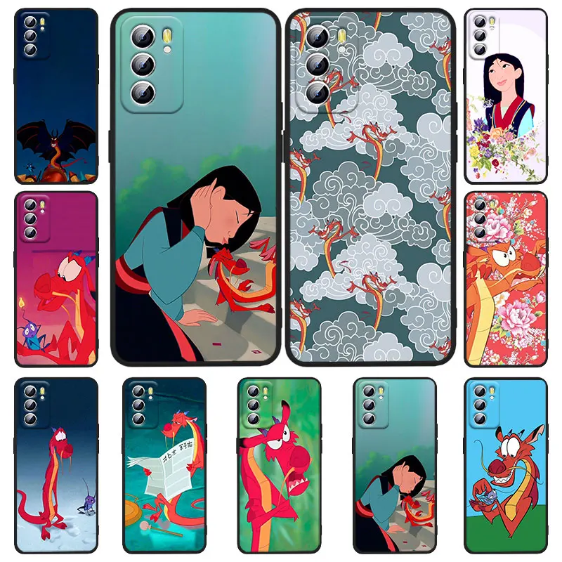 

Anime cartoon Mulan Phone Case For OPPO Realme 5 6i 6s 7 7i(Global) 8 8i Pro 5G Realme Narzo 50A Narzo 50i Black Funda Cover