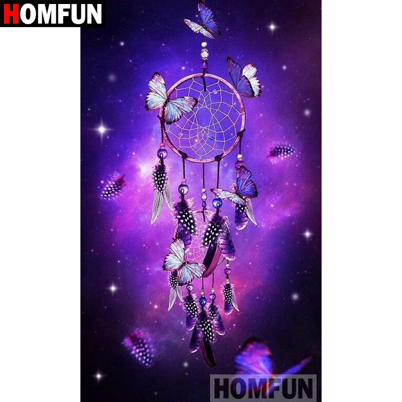 Алмазная 5D картина HOMFUN сделай сам полноразмерная/круглая 3d-вышивка колокольчики