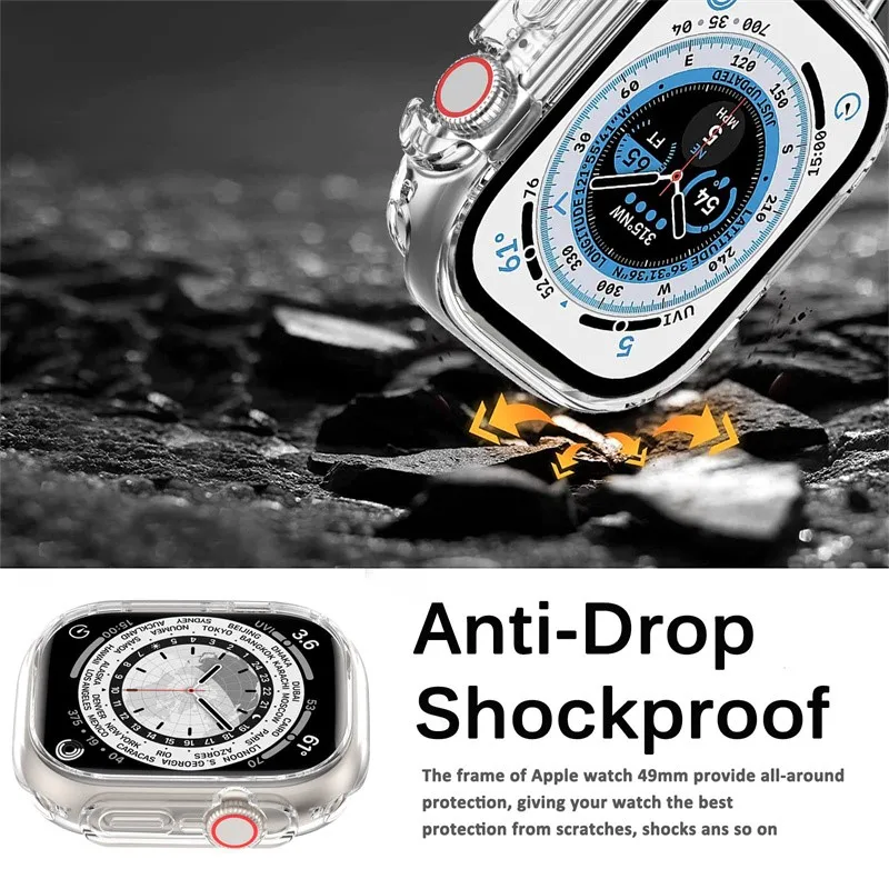 TPU Full Cover for Apple Watch Ultra Case 49mm 42mm 44mm 40mm 38mm Screen Protector iWatch series 8 7 6 5 4 3 SE cases 45mm 41mm