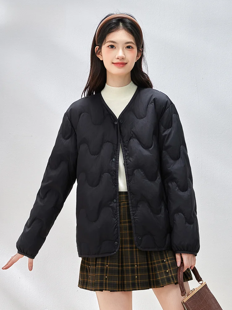 Женский легкий пуховик Snow Flng новая зимняя короткая куртка с подкладкой и круглым