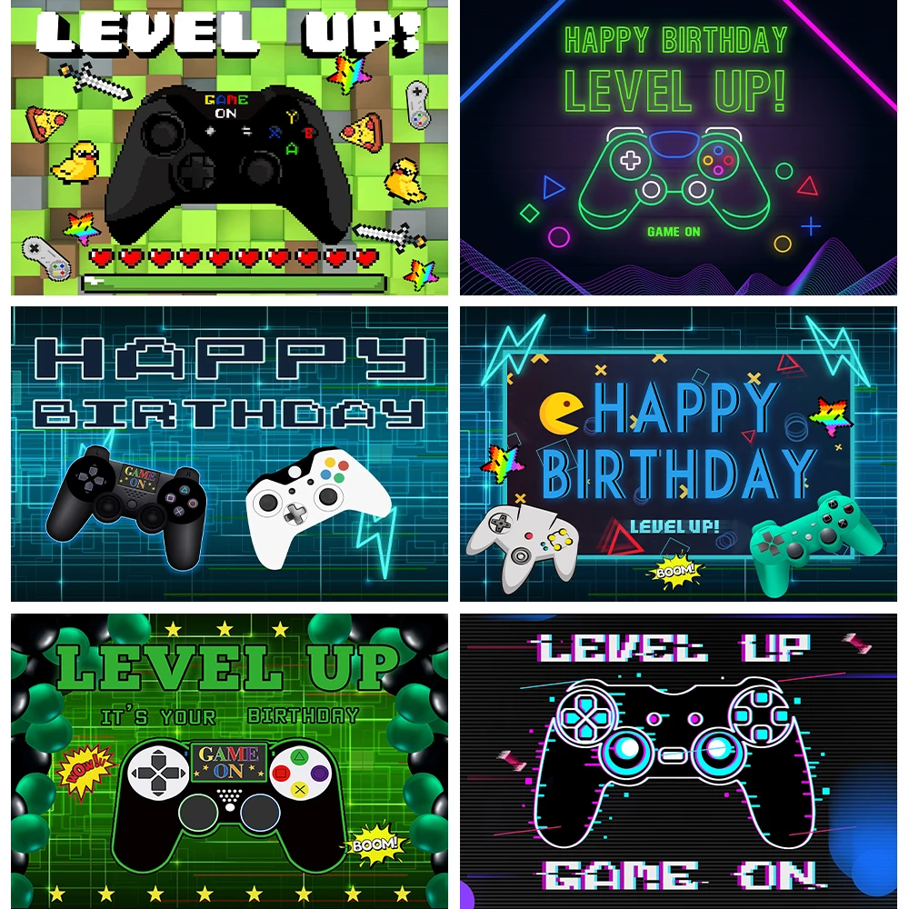 

EARVO Kids Gamepad Photo Backdrop Baby Shower Birthday Party Game Poster Wall Decoration Photography Background Photo Phonephoto