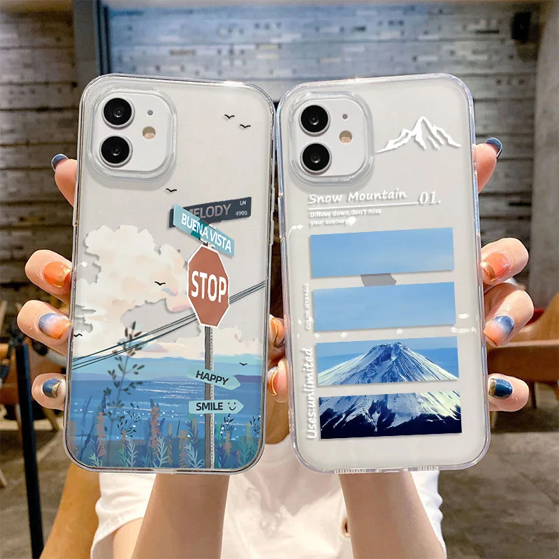 

Snow Mountain Sign Painting Case For Samsung A52 A51 A32 A13 A14 A52S 5G A12 A21S A73 A11 A53 A33 A31 A23 A22 A03S A03 A04S Capa