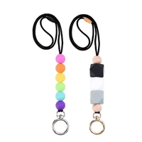 2 pcs lanyards teacher lanyards for id badges cute silicone beaded lanyard for women nurse office worker
