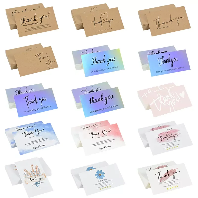 

Kraft Paper Thank You For Your Order Business Cards Purchase Thanks Greeting Cards Appreciation Gift Card For Baking Store