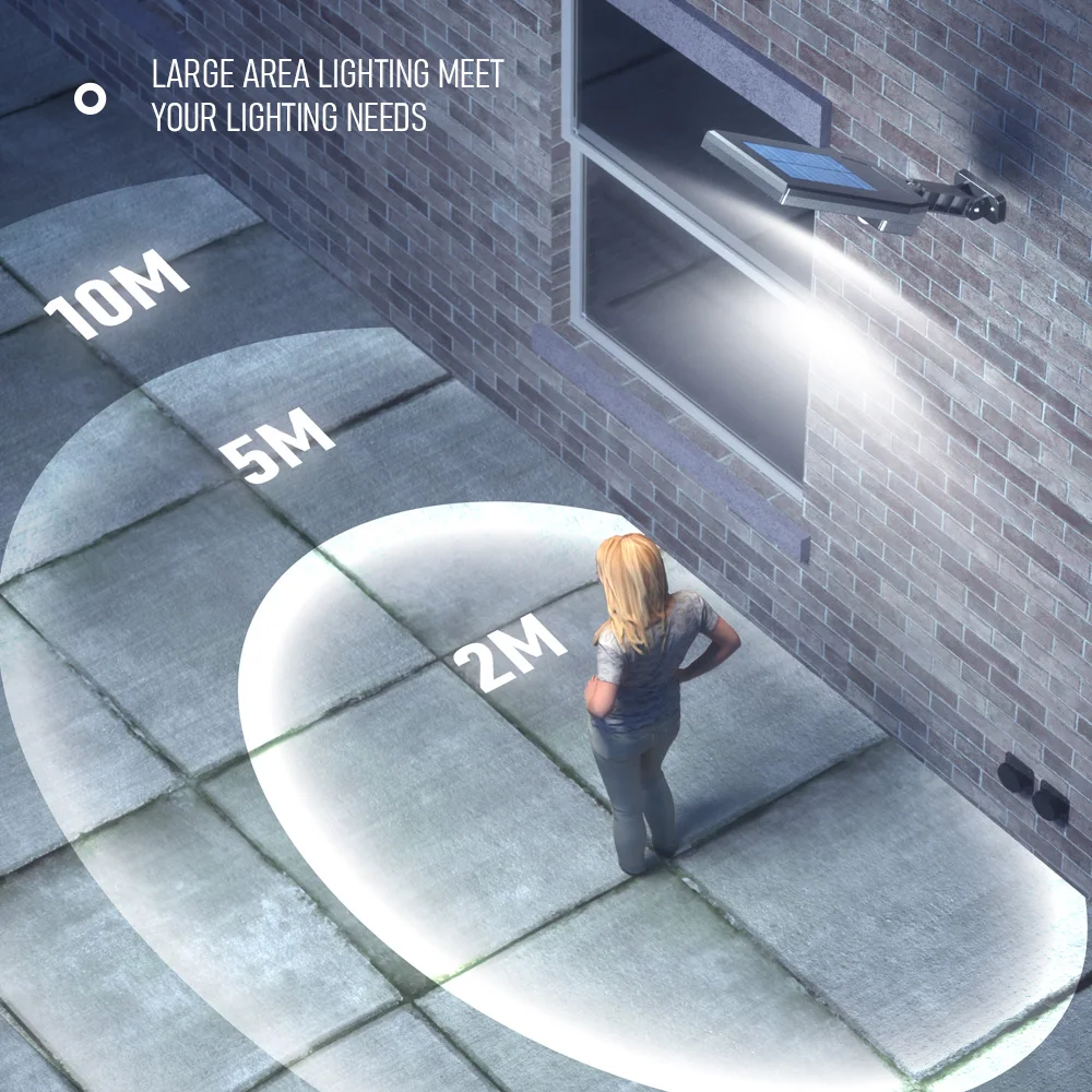 Уличный светильник на солнечной батарее с датчиком движения 196 светодиодов