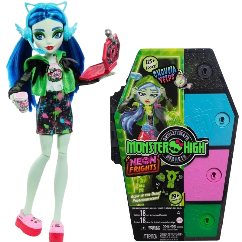 Новая кукла-сюрприз Monster High монстр секреты неоновая пугалка набор с шарнирной