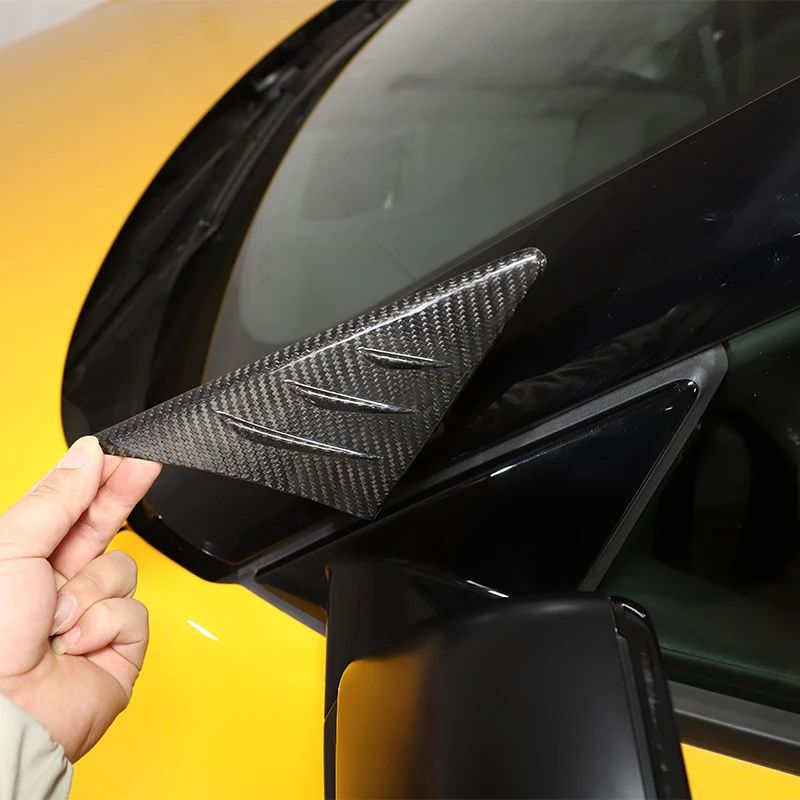 

For Toyota Gr Supra A90 19 -22 Car Rearview Mirror Side Triangle Spoiler Trim Cover Sticker Real Carbon Fiber Auto Exterior Part