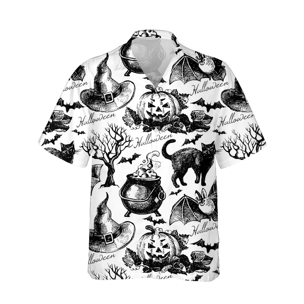

Jumeast 3D Хэллоуин летучая мышь принт мужские рубашки летняя одежда оверсайз вечернее платье гавайская рубашка для мужчин однобортная футболк...