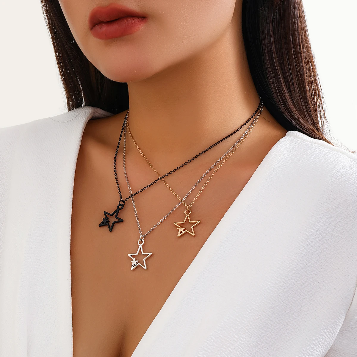 Ожерелье SHIXIN с подвесками-звездами