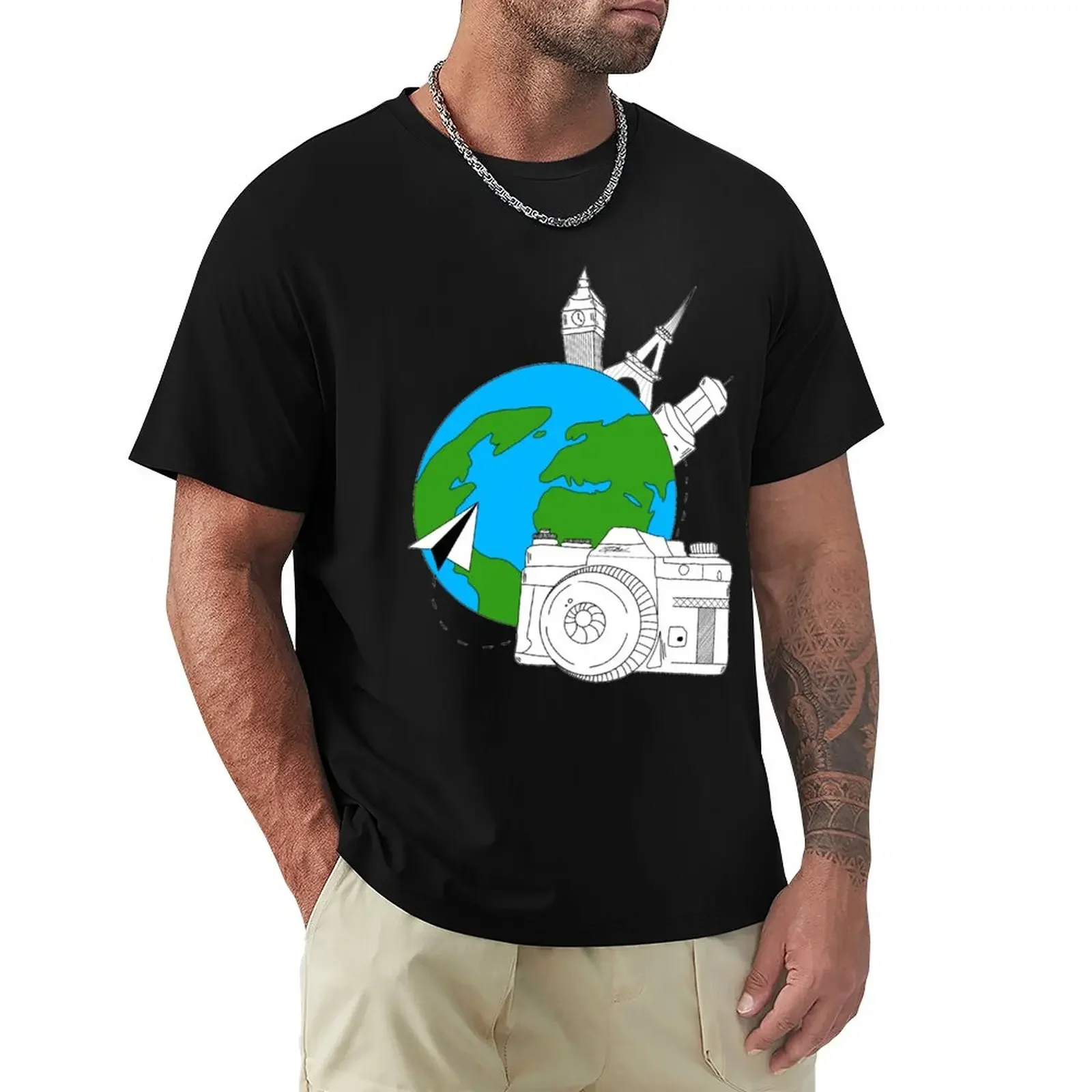 

Для путешествий, яркие женские топы, футболка на заказ, футболка большого размера, милая одежда, мужские белые футболки