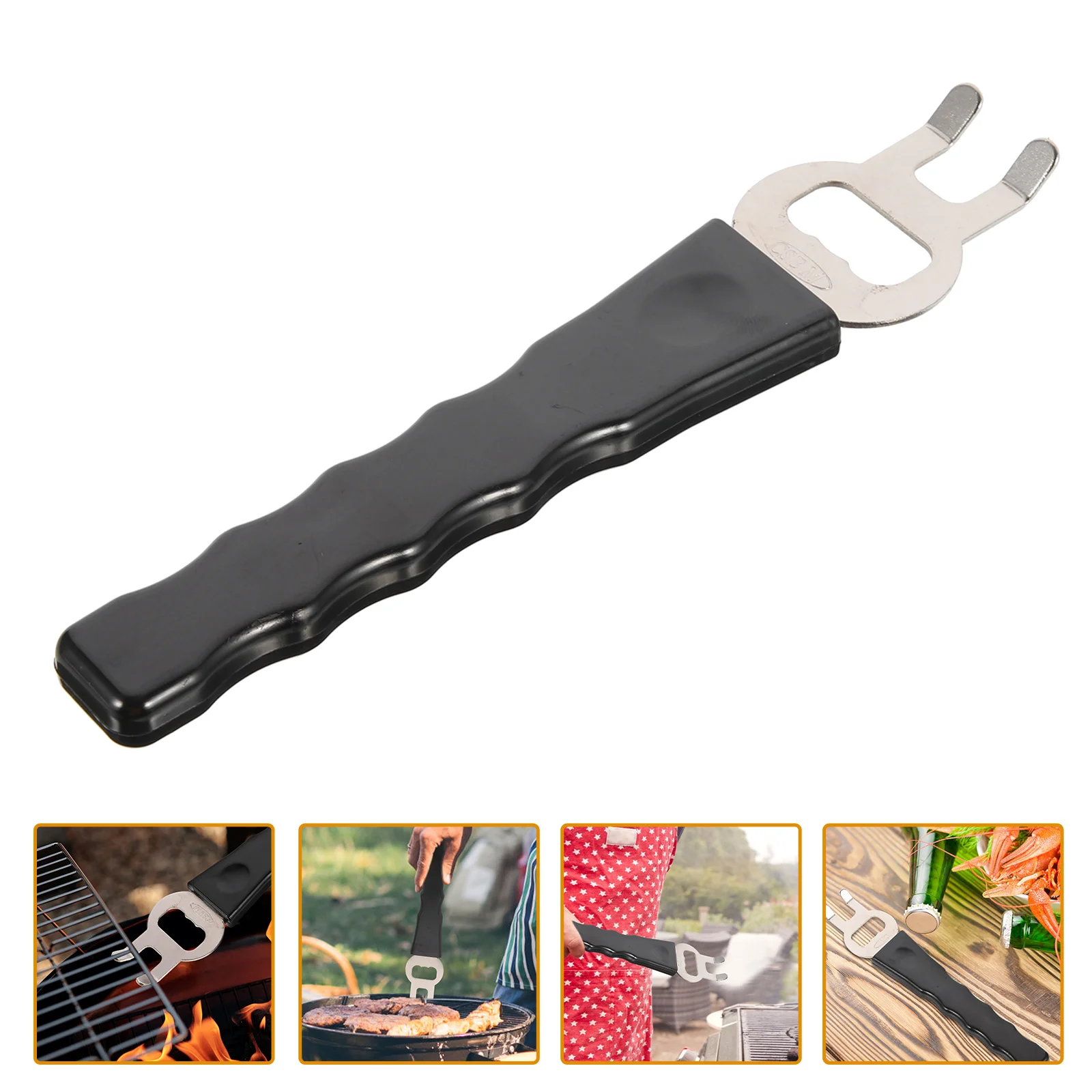 

Grill Lifter Grate Cooking Grid Cast Iron Gripper Handling Bbq Clamp Hot Surfaces Hook