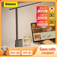 baseus led desk lamp eye protect study dimmable office light foldable table lamp smart adaptive brightness bedside lamp for read