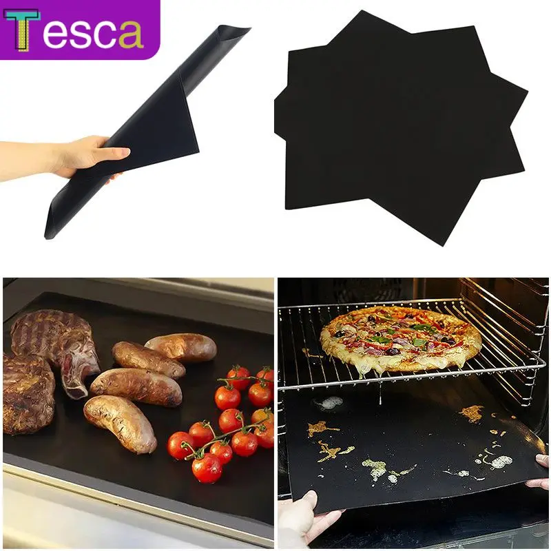 

2 Pcs Reusable Cooking Grilling Sheet Outdoor Baking Pad Easily Cleaned Cooking Plate Kitchen Accessories Tools 40*33cm Barbecue