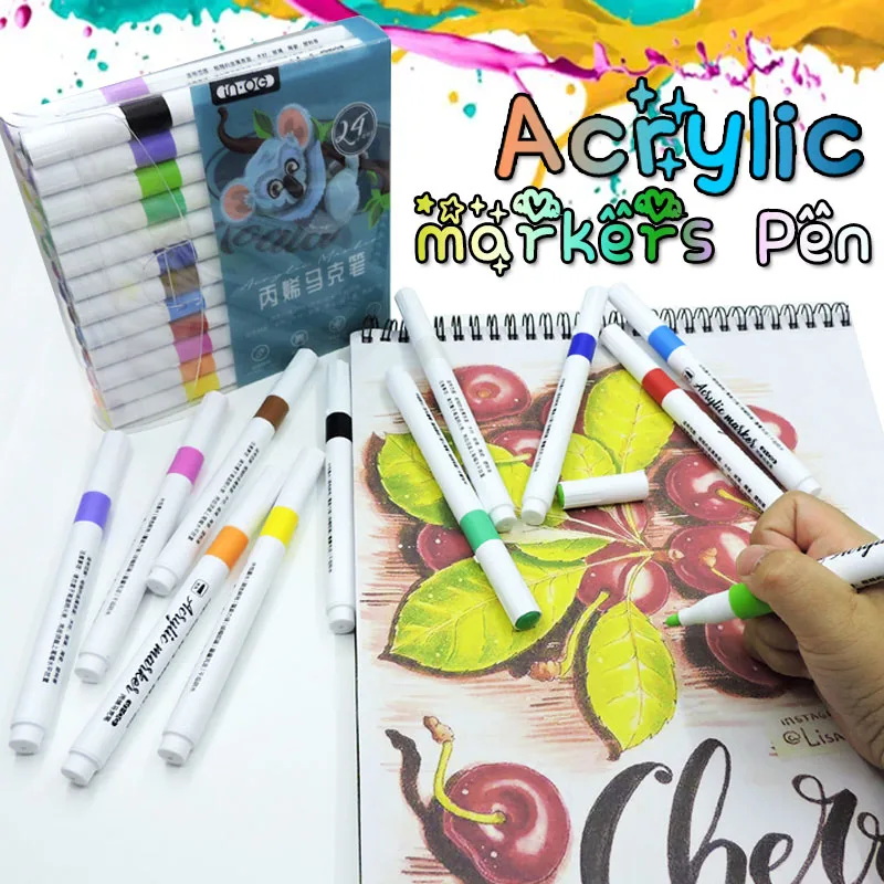 

12/36/60color Acrylic Paint marker Pens For Rock Painting Canvas DIY Making posca Doodle Pen Waterproof art Markers Supplies