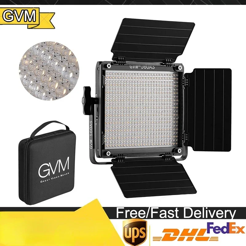 

GVM 560AS Bi-Color LED Photographic Lighting Video Studio Light App Remote Digital Adjustable 560 LED Lamp Panel Kit