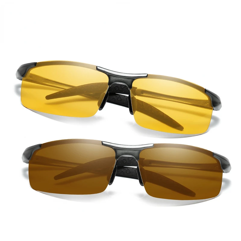 

New Sports Aluminum-Magnesium Chameleon All-Weather Polarizing Night Vision Color-Changing Sunglasses
