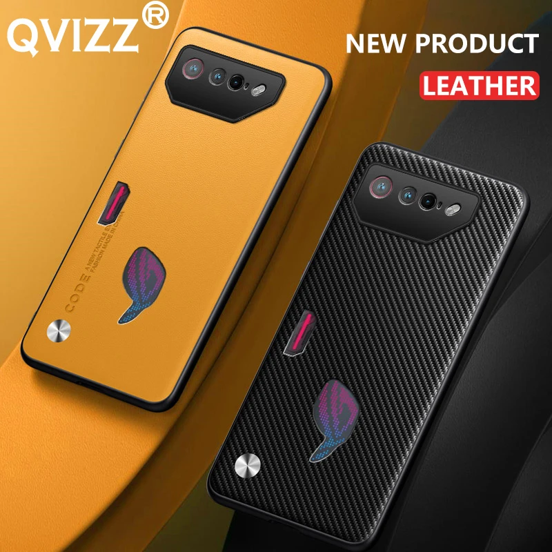 

Leather Case for Asus ROG Phone 7 Luxury Carbon Fiber Ultra-thin Armor Shockproof Soft Edges Hard Back Phone Cover AsusROGPhone7