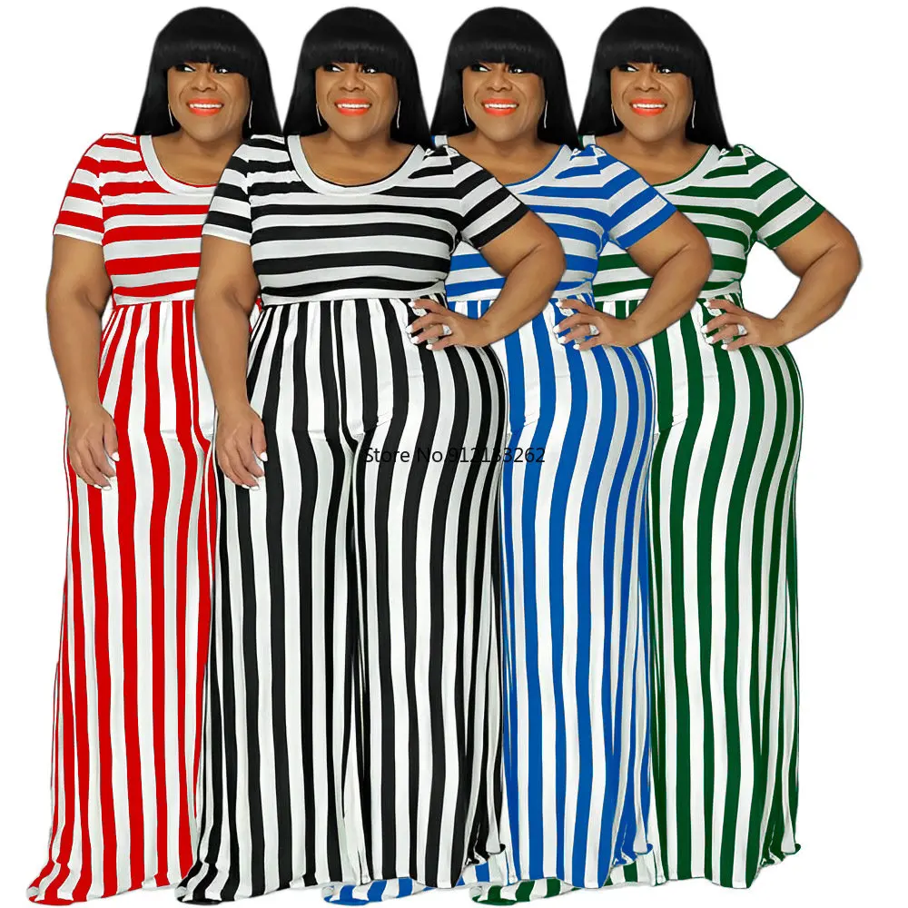 

XL-5XL African Clothes for Women Summer African Women O-neck Polyester Plus Size Two Pieces Sets Top and Long Pant African Suit
