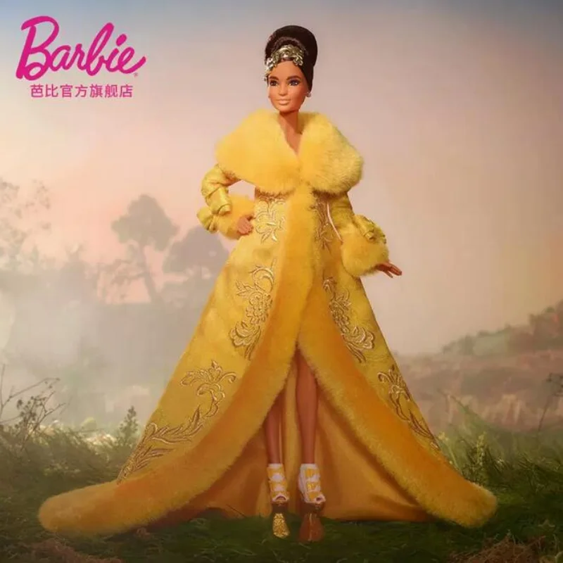 

NEW Genuine Barbie HBX99 Guo Pei Golden Gown Collection Doll Princess Girl Fairy Tale Toy Children's Birthday Gift Model Toys