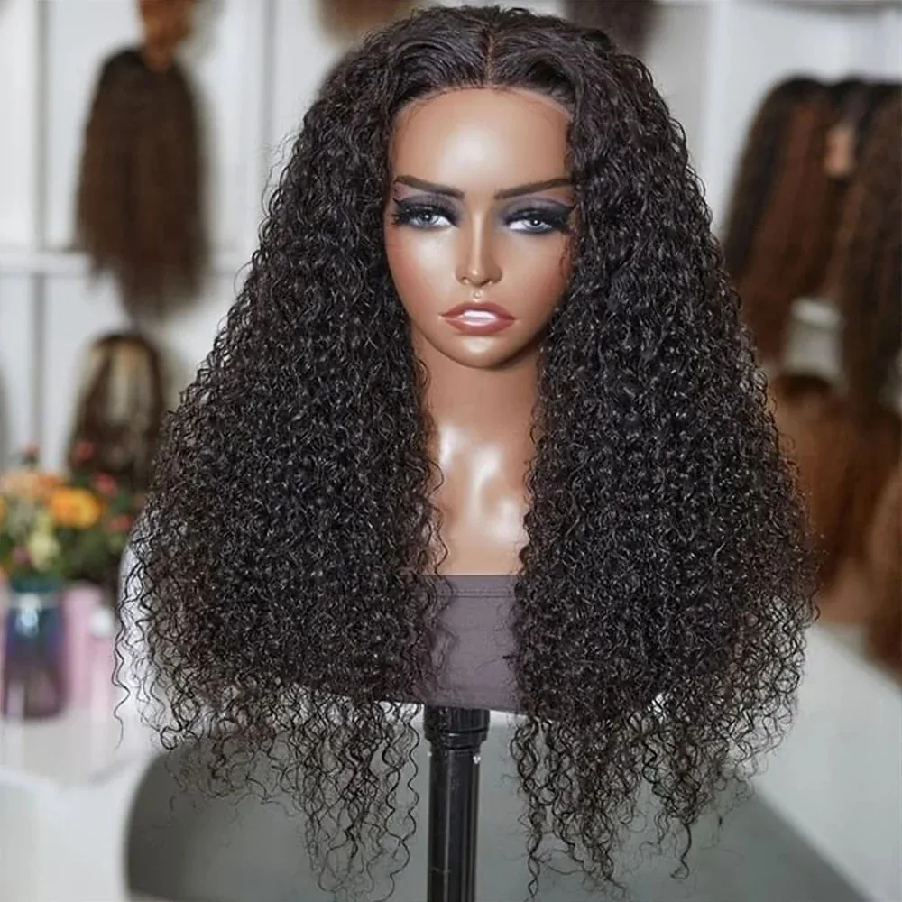 180% Density Kinky Curly Lace Front Wigs for Black Women Synthetic Fiber Hair Glueless Lace Wig Daily Wear Baby Hair Natural