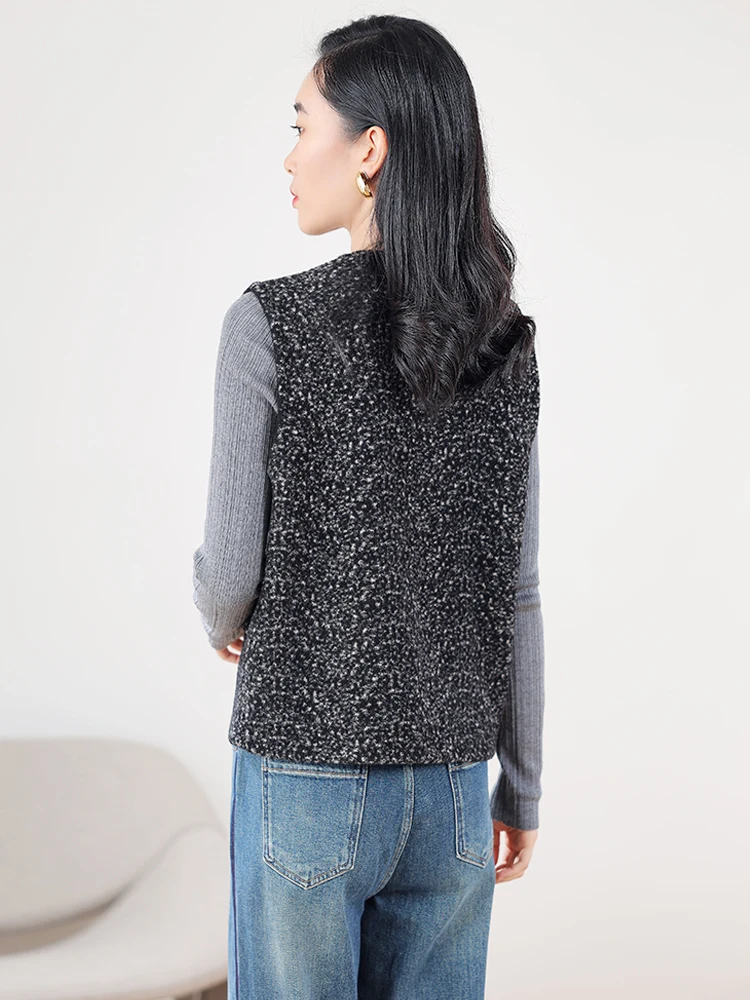 Ajiduo изящный женский жилет новинка 2024 весенне-осенний темпераментный твидовый Joker