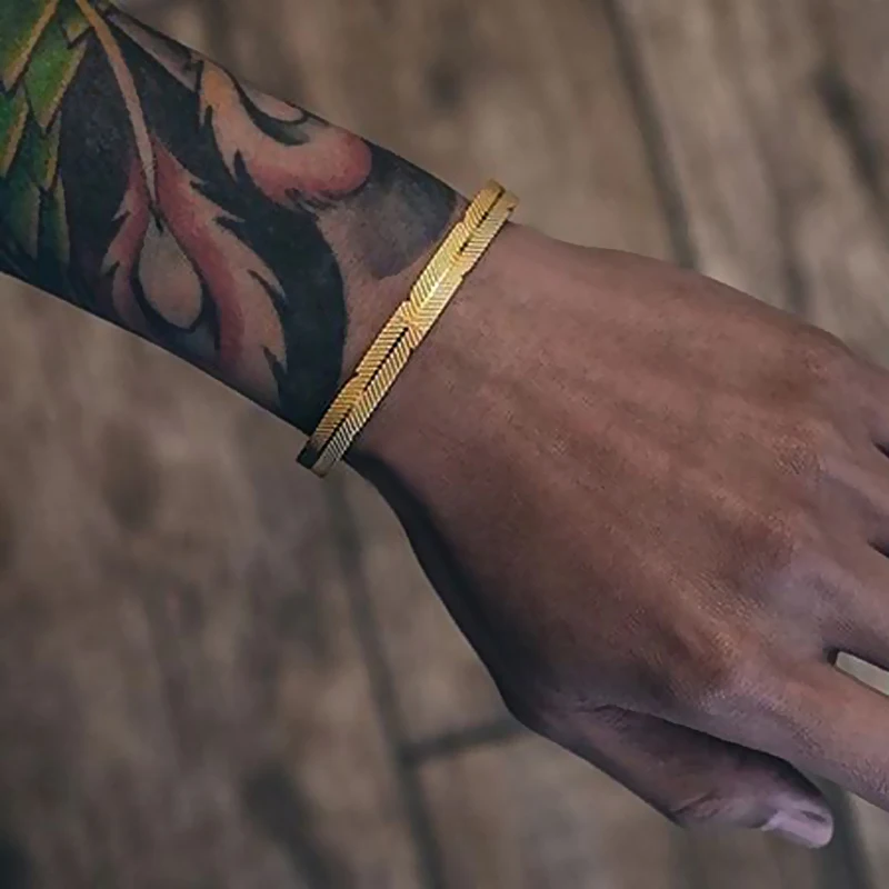 

Mcllroy Bangle Men/women/cuff/love/bracelets Open Stainless Steel Titanium Gold Color Bangle Couple Bracelet Jewelry Viking