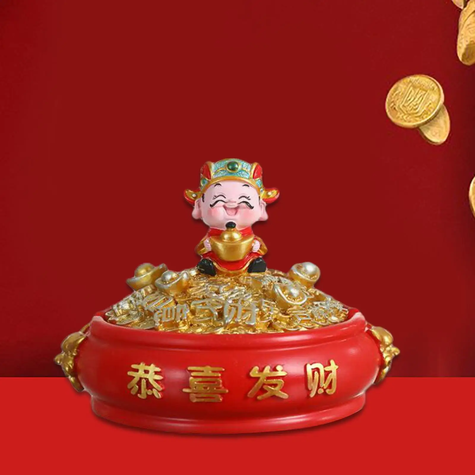 

Полимерная статуя бога богатства, пепельница, органайзер для хранения, подставка для сигарет, коллекционные изделия, поделки, Домашний Наст...