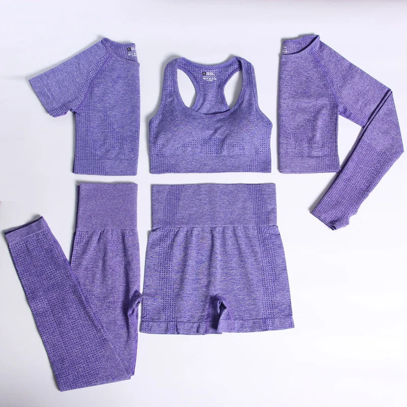 

2/3PCS Seamless Women Yoga Set High Waist Fitness Leggings Bra Crop Top Gym Running Clothing Workout Outfit New Sports Suits