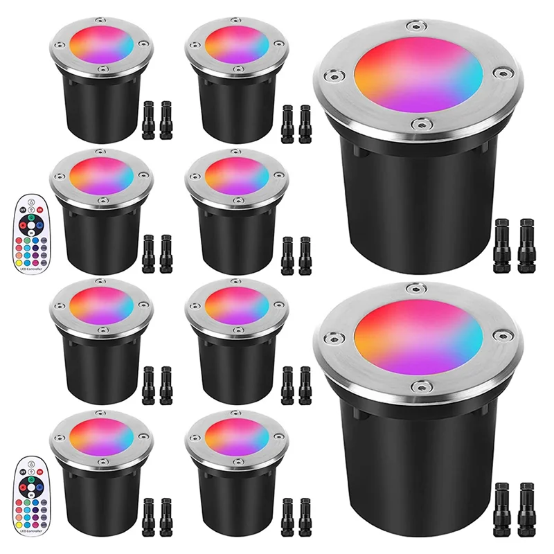 

10 Вт, ландшафтное освещение, RGBW, низкое напряжение, ландшафтный свет, изменение цвета, 12-24 В, многоцветные наземные светильники IP67 для сада