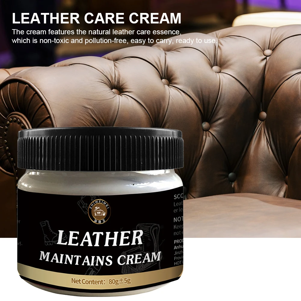 

Car Seat Polishing Nourishment And Care Leather Maintenance 80G Leather Cream Leather Conditioner For Leather Clothes Pants Bags