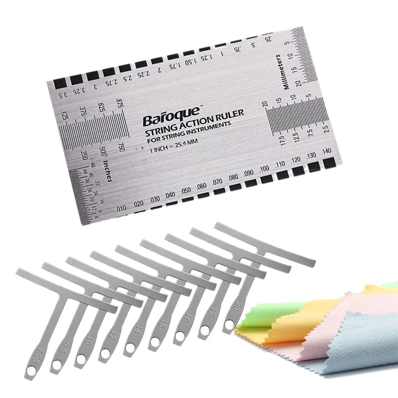 

Барокко 9X средство для измерения радиуса нижней струны Luthier инструменты, экшн-линейка, измерительный инструмент для гитары и баса