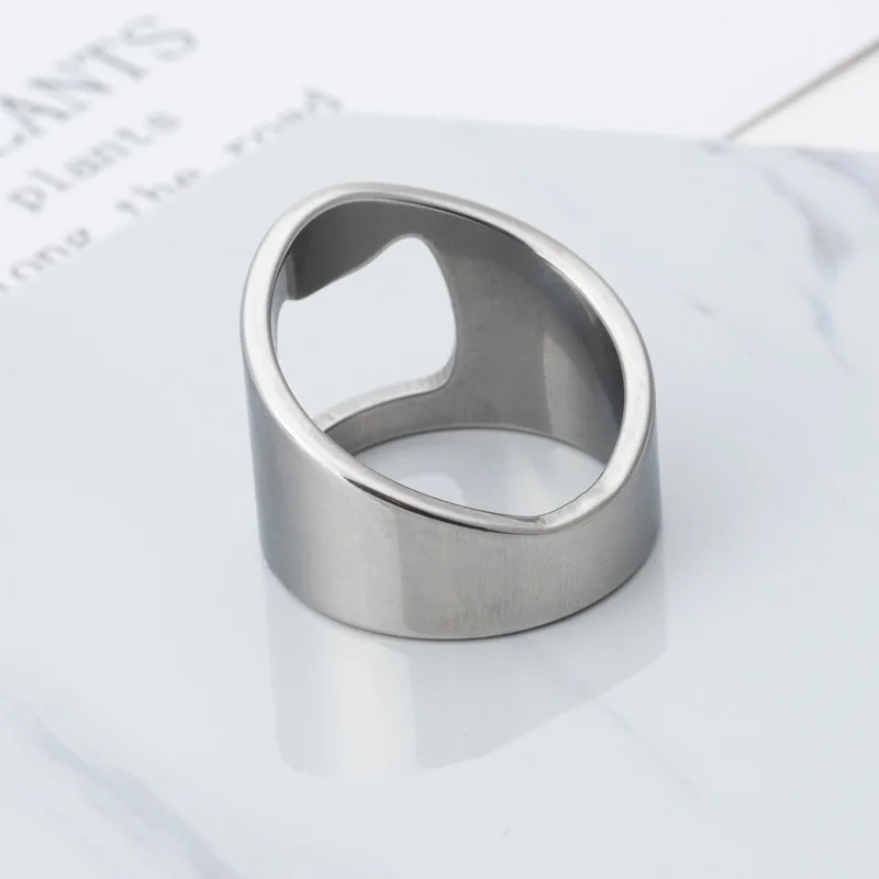 

Fashion Jewelry Personalized Titanium Steel Creative Beer Bottle Opener Ring Fashion Stainless Steel Bottle Opener Ring Jewelry
