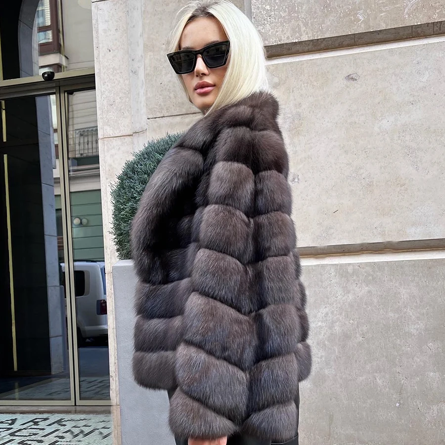 Женская зимняя куртка из натурального Лисьего меха