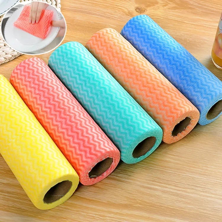 1 рулон бытовой не-сплетенный не режущая губка моющаяся тряпичная салфетка для