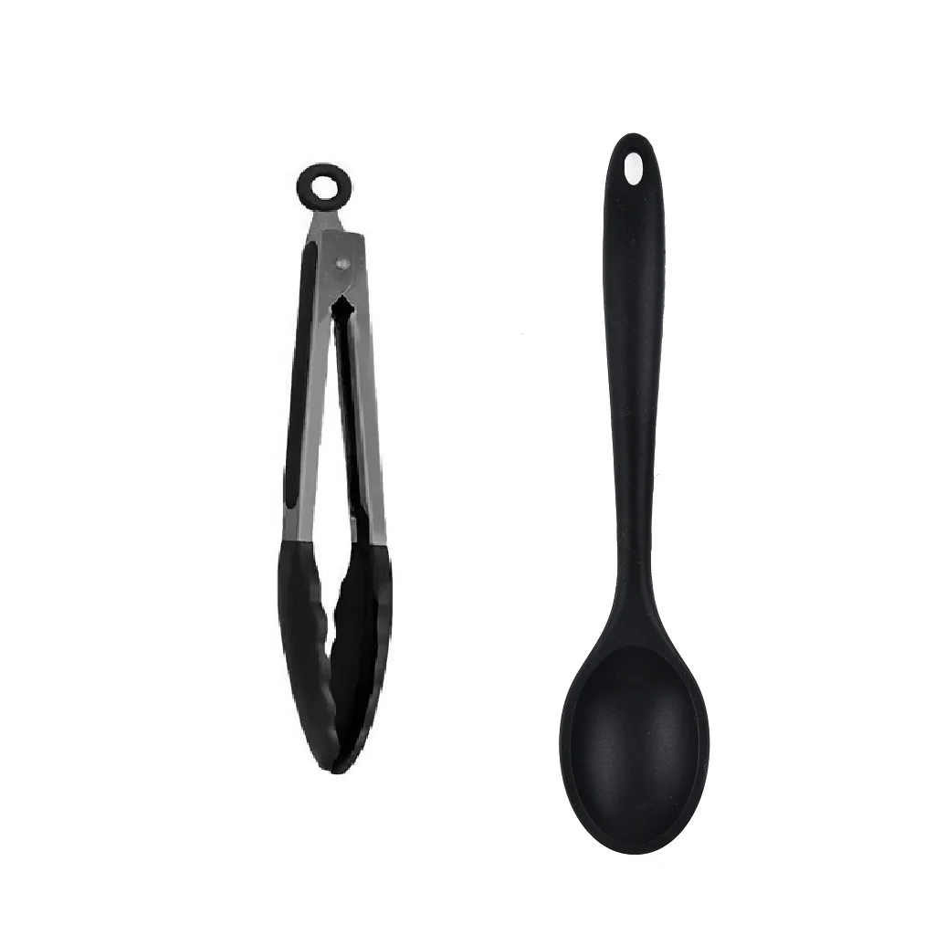 

Game 2 Piece Spoon 27Cm and Tweezers 25Cm Black UNYHOME.