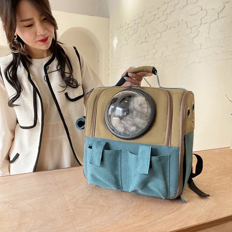 

Cat Bag Dog Bag Portable out Backpack Portable Pet Bag Comes with Side Shutter Timid Pet Wholesale