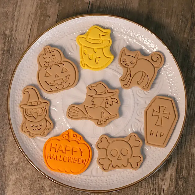 Halloween Pumpkin Ghost Cookie Cutters Plastic 3D Cartoon 3