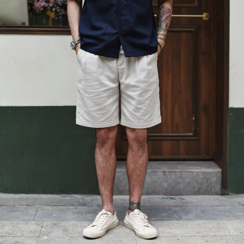 Sauce Zhan Mens Shorts Casual Shorts Cargo Shorts Linen Suit Shorts Lightweight and Breathable for Summer