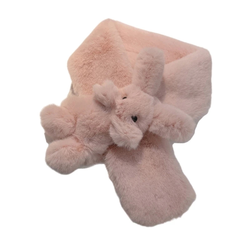 Зимний шарф с кроликом накидка на шею для активного отдыха шаль ветрозащитный