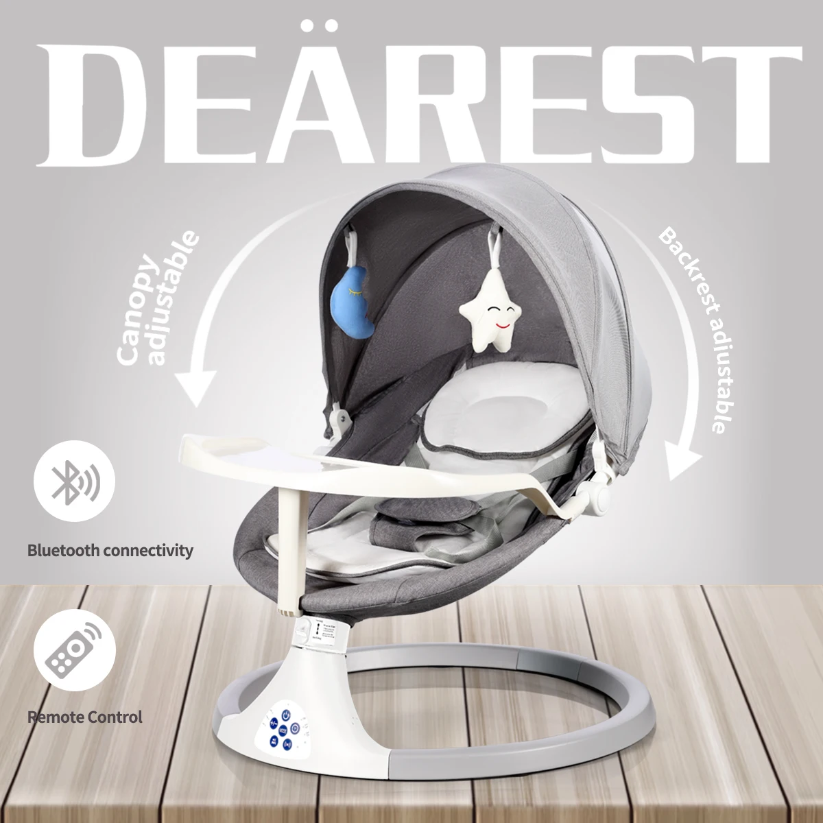 

Детское кресло-качалка S0008PRO, с пультом ДУ