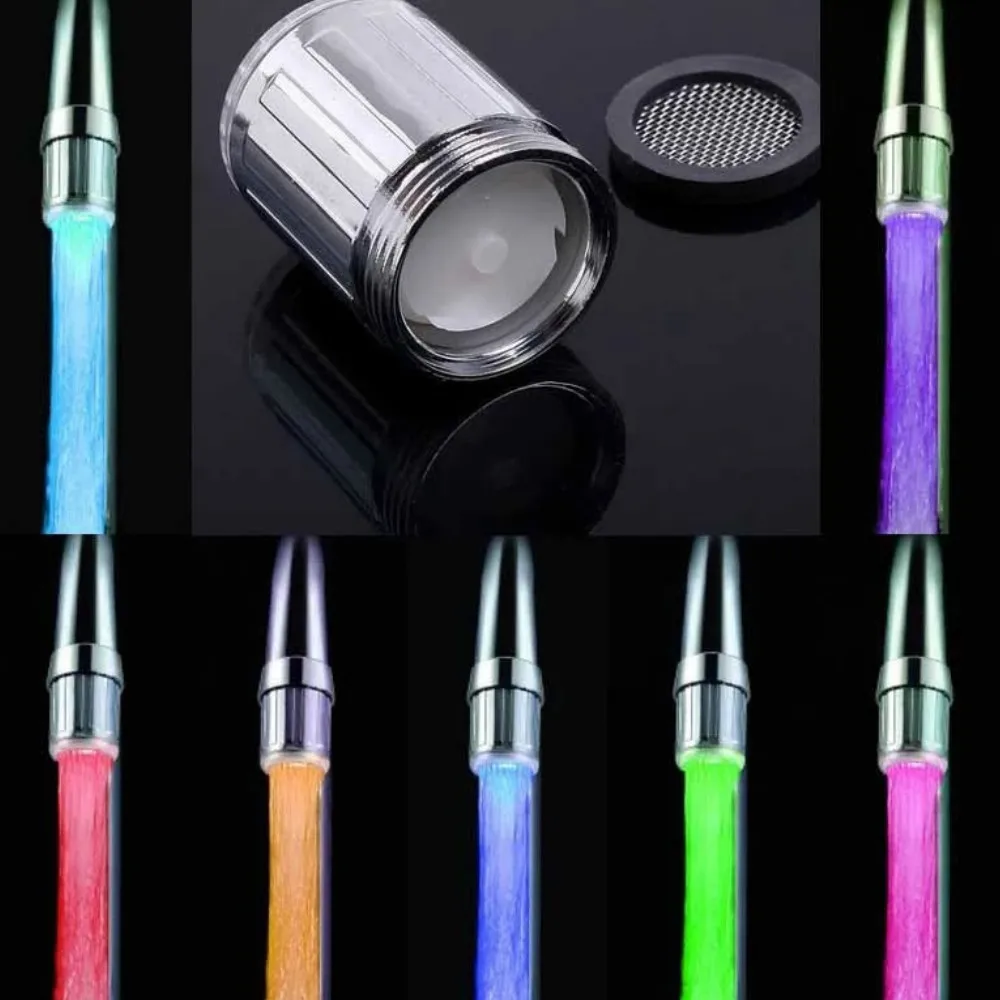 

7 цветов RGB цветной яркий светодиодный светильник кран из нержавеющей стали насадка для душа светящийся в воде поток распыления домашнее украшение ванной комнаты #4