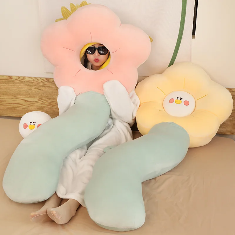 

Big Size Flower Plush Pillow Duck Face Stuffed Plant Flower Plush Toy Home Decoration Hug Pillow Cushion Creative Birthday Gift