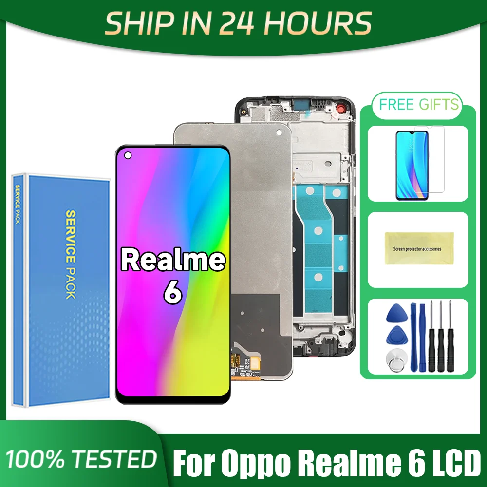 6 5 &quotдля Oppo Realme ЖК-дисплей сенсорная панель дигитайзер в сборе Замена для RMX2001