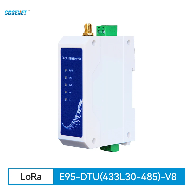 LoRa Module 433MHz RS485 Half duplex 30dBm Long Range 8km Modbus Din-Rail High Performance Wireless Data Transmission Relay LBT