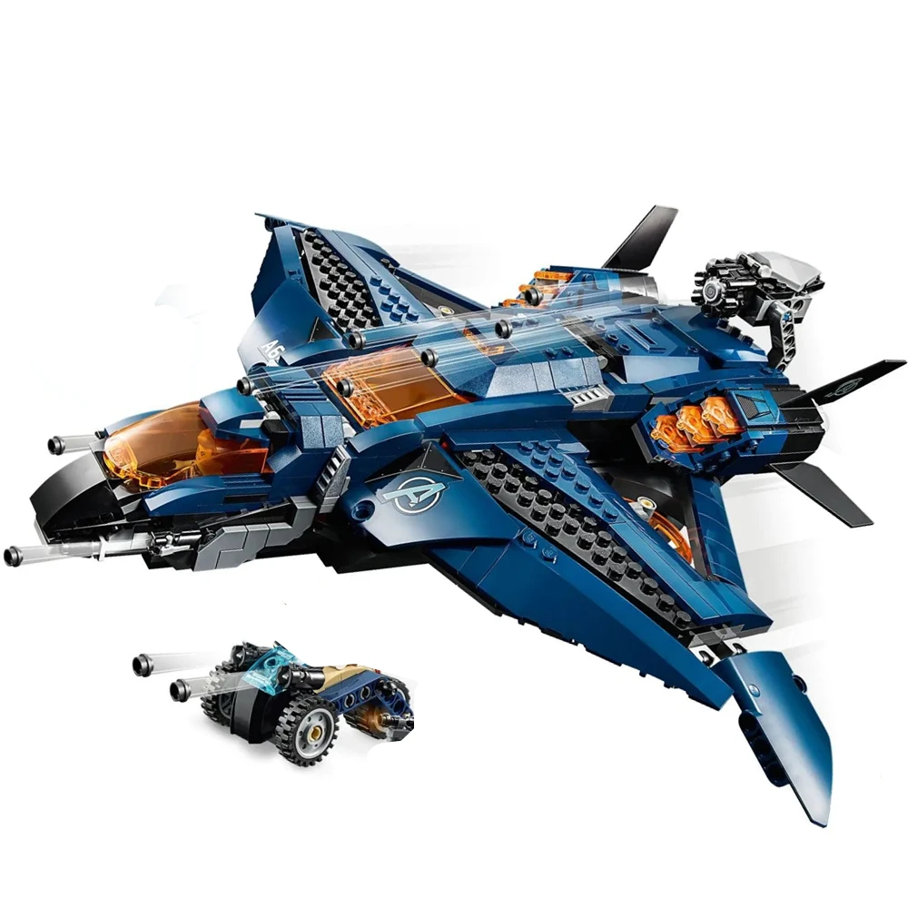 

FIT 76126 Quinjet Marvel Avengers Tower Endgame Toys Iron Man Thanos Captain America Figures Building Blocks Bricks Toy Kid Gift