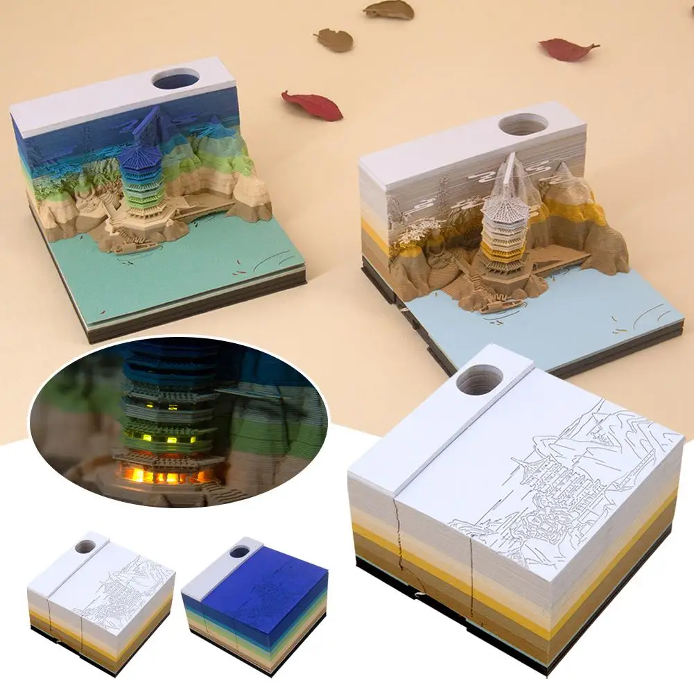 

Architectural 3d Notepad Practical 3d Memo Decoration Ornaments Home Personalized Gifts Led Unique Note 3d Paper O5p7