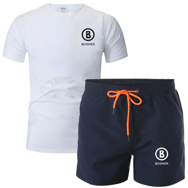 

Мужской летний спортивный костюм из хлопка с коротким рукавом и рукавом до локтя